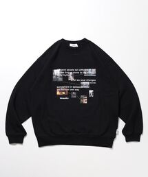 【FFEIN(フェイン)】ヘビーウエイトエディトリアルロゴスウェット / スウェット クルーネック フォトプリント 裏起毛 ユニセックス