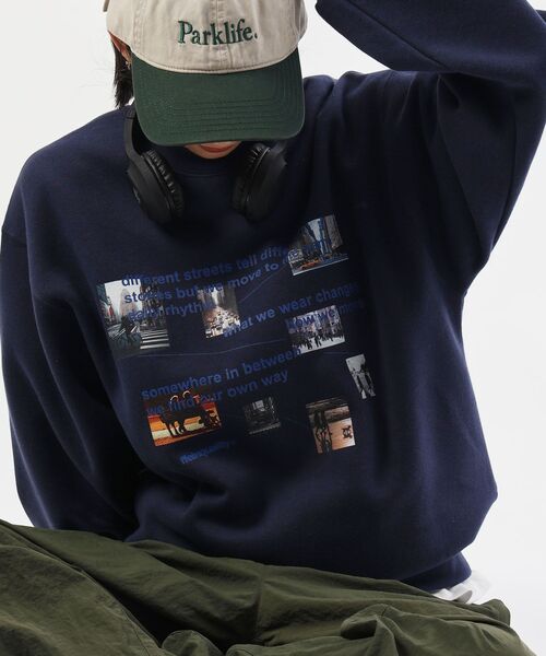 FFEIN(フェイン)の「【FFEIN(フェイン)】ヘビーウエイトエディトリアルロゴスウェット / スウェット クルーネック フォトプリント 裏起毛 ユニセックス(スウェット・メンズ・ダークネイビー/アッシュグレー/ダークブラウン/ブラック/バーガンディー・MEDIUM/SMALL/LARGE)」の14枚目の写真