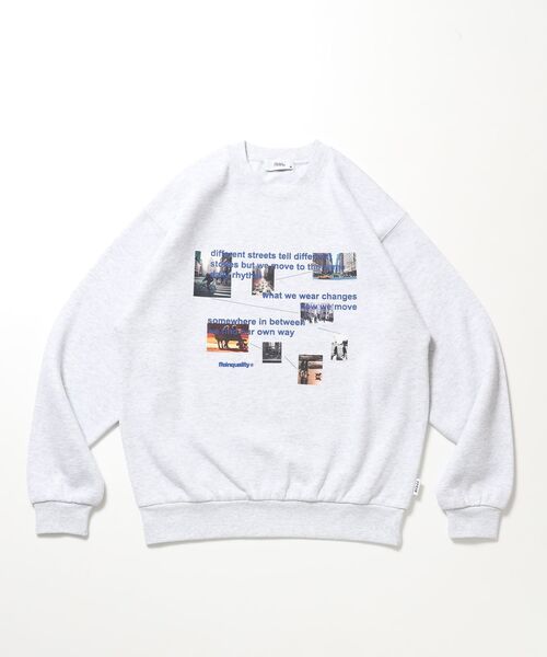FFEIN(フェイン)の「【FFEIN(フェイン)】ヘビーウエイトエディトリアルロゴスウェット / スウェット クルーネック フォトプリント 裏起毛 ユニセックス(スウェット・メンズ・ダークネイビー/アッシュグレー/ダークブラウン/ブラック/バーガンディー・MEDIUM/SMALL/LARGE)」の22枚目の写真