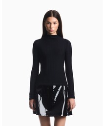 【エンポリオ アルマーニ】レギュラーフィット ボーダー柄 クルーネックセーター