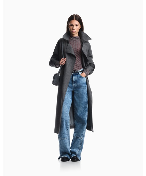 EMPORIO ARMANI(エンポリオアルマーニ)の「【エンポリオ アルマーニ】レギュラーフィット ボーダー柄 クルーネックセーター(ニット/セーター・レディース・ブルー系その他/セージグリーン・SMALL/LARGE/MEDIUM)」の7枚目の写真