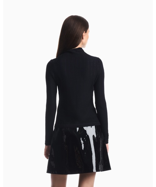 EMPORIO ARMANI(エンポリオアルマーニ)の「【エンポリオ アルマーニ】レギュラーフィット ボーダー柄 クルーネックセーター(ニット/セーター・レディース・ブルー系その他/セージグリーン・SMALL/LARGE/MEDIUM)」の11枚目の写真