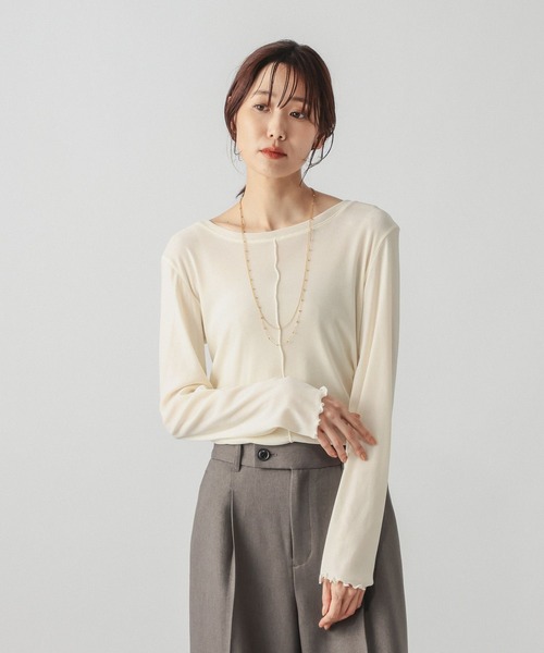 GLOBAL WORK(グローバルワーク)の「チュールフロッキー2WAYプルオーバー/1046122(Tシャツ/カットソー・レディース・ライトグレー/ブラック/アイボリー・MEDIUM/LARGE)」の14枚目の写真