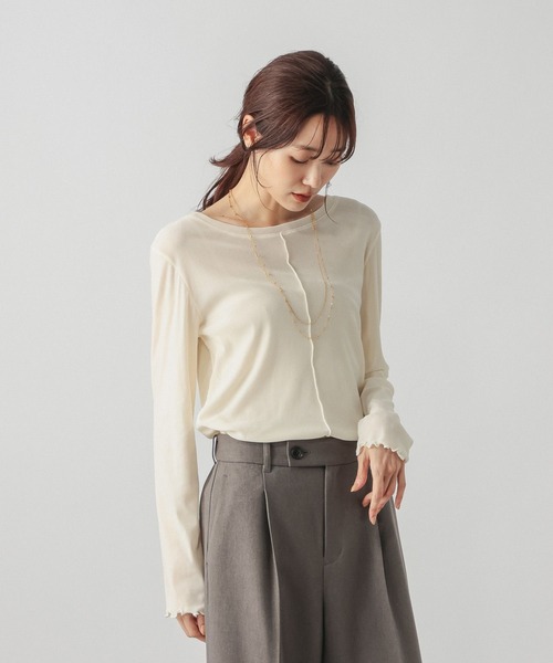 GLOBAL WORK(グローバルワーク)の「チュールフロッキー2WAYプルオーバー/1046122(Tシャツ/カットソー・レディース・ライトグレー/ブラック/アイボリー・MEDIUM/LARGE)」の15枚目の写真
