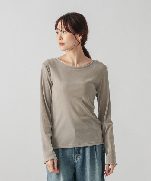 GLOBAL WORK(グローバルワーク)の「チュールフロッキー2WAYプルオーバー/1046122(Tシャツ/カットソー・レディース・ライトグレー/ブラック/アイボリー・MEDIUM/LARGE)」の9枚目の写真