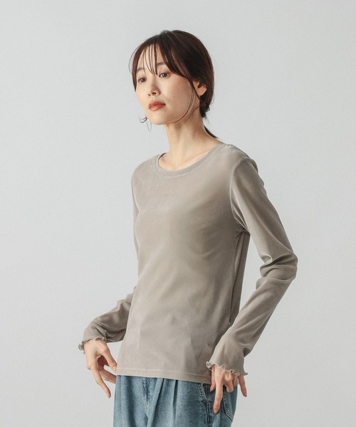 GLOBAL WORK(グローバルワーク)の「チュールフロッキー2WAYプルオーバー/1046122(Tシャツ/カットソー・レディース・ライトグレー/ブラック/アイボリー・MEDIUM/LARGE)」の10枚目の写真