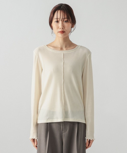 GLOBAL WORK(グローバルワーク)の「チュールフロッキー2WAYプルオーバー/1046122(Tシャツ/カットソー・レディース・ライトグレー/ブラック/アイボリー・MEDIUM/LARGE)」の19枚目の写真