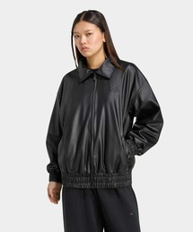 スタジアム フェイクレザー ルーズフィット ジャケット / アディダス adidas