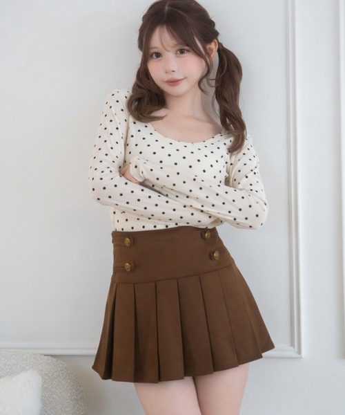 Mejoul（メジュール）の「【2026秋冬新作】前後2wayドットシアートップス（Tシャツ/カットソー・レディース・ブラウン/ベージュ/ホワイト・F）」の7枚目の写真