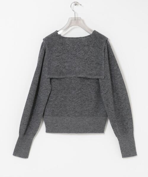 crinkle crinkle crinkle（クリンクルクリンクルクリンクル）の「crinkle crinkle crinkle　POINT TAIL SAILOR KNIT（ニット/セーター・レディース・グレー/ピンク・FREE）」の5枚目の写真