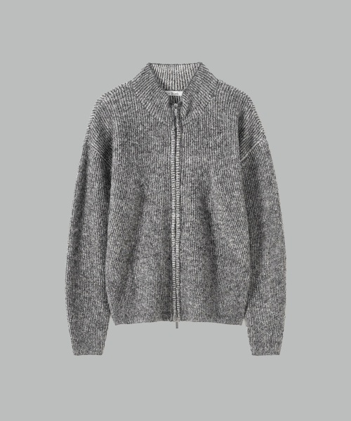 NONBLANK(ノンブランク)の「ツートーンジップアップニット_CHARCOAL(ニット/セーター・メンズ・その他・MEDIUM/LARGE/X-LARGE)」の1枚目の写真