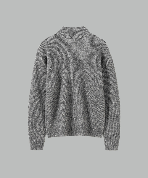 NONBLANK(ノンブランク)の「ツートーンジップアップニット_CHARCOAL(ニット/セーター・メンズ・その他・MEDIUM/LARGE/X-LARGE)」の3枚目の写真