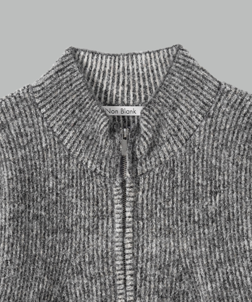 NONBLANK(ノンブランク)の「ツートーンジップアップニット_CHARCOAL(ニット/セーター・メンズ・その他・MEDIUM/LARGE/X-LARGE)」の4枚目の写真