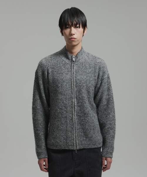 NONBLANK(ノンブランク)の「ツートーンジップアップニット_CHARCOAL(ニット/セーター・メンズ・その他・MEDIUM/LARGE/X-LARGE)」の7枚目の写真