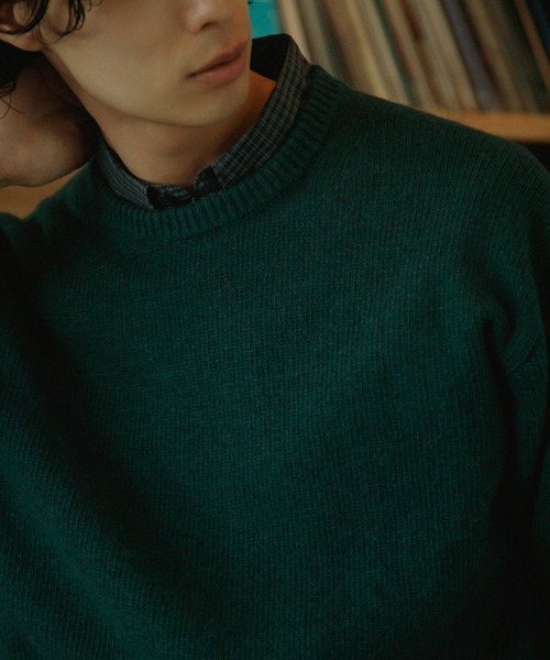 URBAN RESEARCH DOORS（アーバンリサーチドアーズ）の「Lamb Wool Crew-Neck Knit（ニット/セーター・メンズ・チャコールグレー/オレンジ/グリーン・LARGE/MEDIUM）」の6枚目の写真