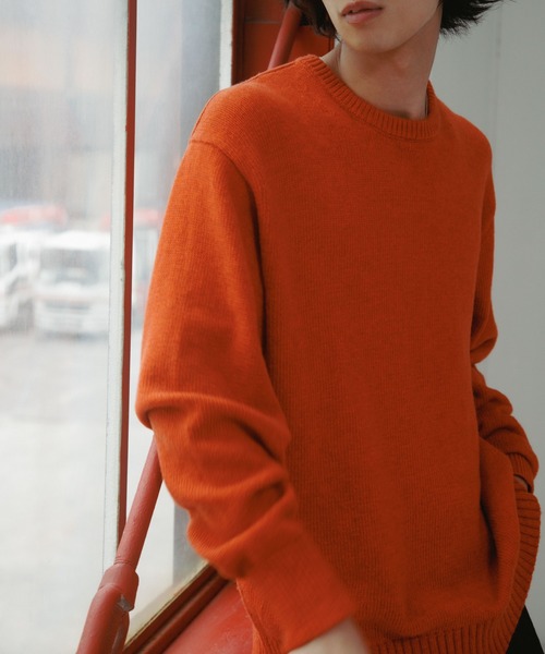 URBAN RESEARCH DOORS（アーバンリサーチドアーズ）の「Lamb Wool Crew-Neck Knit（ニット/セーター・メンズ・チャコールグレー/オレンジ/グリーン・LARGE/MEDIUM）」の8枚目の写真
