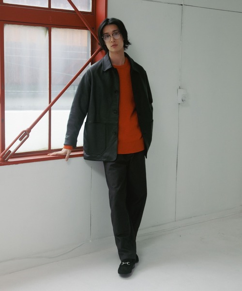 URBAN RESEARCH DOORS（アーバンリサーチドアーズ）の「Lamb Wool Crew-Neck Knit（ニット/セーター・メンズ・チャコールグレー/オレンジ/グリーン・LARGE/MEDIUM）」の10枚目の写真