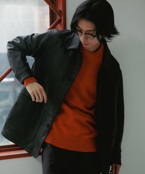 URBAN RESEARCH DOORS（アーバンリサーチドアーズ）の「Lamb Wool Crew-Neck Knit（ニット/セーター・メンズ・チャコールグレー/オレンジ/グリーン・LARGE/MEDIUM）」の11枚目の写真