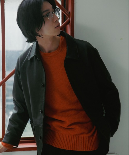URBAN RESEARCH DOORS（アーバンリサーチドアーズ）の「Lamb Wool Crew-Neck Knit（ニット/セーター・メンズ・チャコールグレー/オレンジ/グリーン・LARGE/MEDIUM）」の12枚目の写真