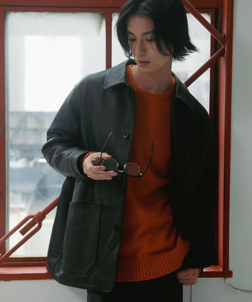 URBAN RESEARCH DOORS（アーバンリサーチドアーズ）の「Lamb Wool Crew-Neck Knit（ニット/セーター・メンズ・チャコールグレー/オレンジ/グリーン・LARGE/MEDIUM）」の13枚目の写真
