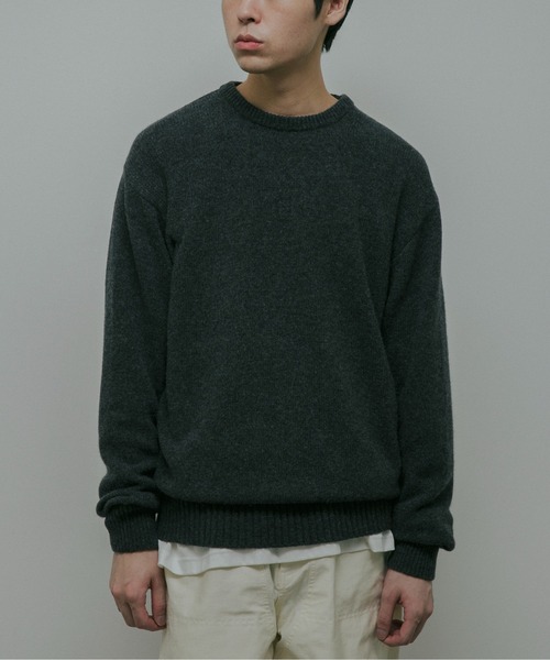 URBAN RESEARCH DOORS（アーバンリサーチドアーズ）の「Lamb Wool Crew-Neck Knit（ニット/セーター・メンズ・チャコールグレー/オレンジ/グリーン・LARGE/MEDIUM）」の14枚目の写真