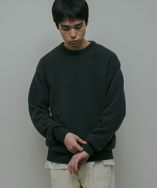 URBAN RESEARCH DOORS（アーバンリサーチドアーズ）の「Lamb Wool Crew-Neck Knit（ニット/セーター・メンズ・チャコールグレー/オレンジ/グリーン・LARGE/MEDIUM）」の15枚目の写真