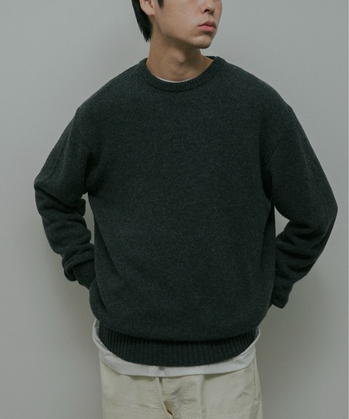URBAN RESEARCH DOORS（アーバンリサーチドアーズ）の「Lamb Wool Crew-Neck Knit（ニット/セーター・メンズ・チャコールグレー/オレンジ/グリーン・LARGE/MEDIUM）」の16枚目の写真