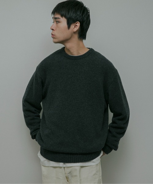URBAN RESEARCH DOORS（アーバンリサーチドアーズ）の「Lamb Wool Crew-Neck Knit（ニット/セーター・メンズ・チャコールグレー/オレンジ/グリーン・LARGE/MEDIUM）」の17枚目の写真