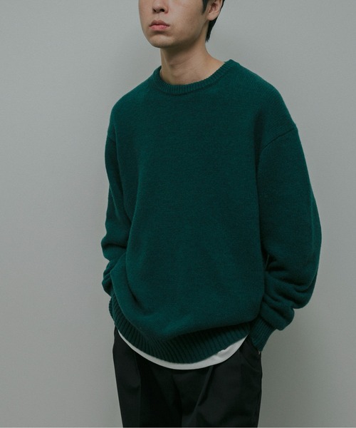 URBAN RESEARCH DOORS（アーバンリサーチドアーズ）の「Lamb Wool Crew-Neck Knit（ニット/セーター・メンズ・チャコールグレー/オレンジ/グリーン・LARGE/MEDIUM）」の21枚目の写真