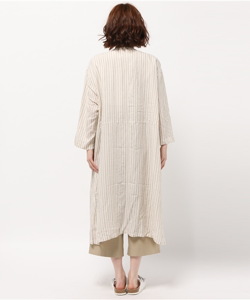 cepo（セポ）の「ノーカラースリットコート（ノーカラージャケット・レディース・ネイビー/ベージュ/アイボリー・MEDIUM）」の6枚目の写真