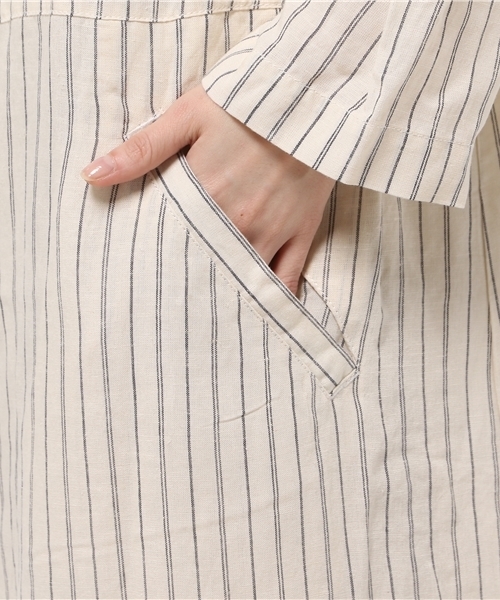 cepo（セポ）の「ノーカラースリットコート（ノーカラージャケット・レディース・ネイビー/ベージュ/アイボリー・MEDIUM）」の9枚目の写真