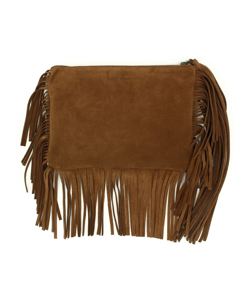 HELIOPOLE(エリオポール)の「【GINGER 6月号掲載】SANDIE PRAUX フリンジクラッチバッグ(クラッチバッグ・レディース・グリーン/ゴールド/グレー・FREE)」の4枚目の写真