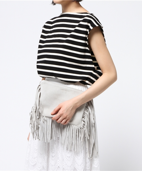 HELIOPOLE(エリオポール)の「【GINGER 6月号掲載】SANDIE PRAUX フリンジクラッチバッグ(クラッチバッグ・レディース・グリーン/ゴールド/グレー・FREE)」の10枚目の写真