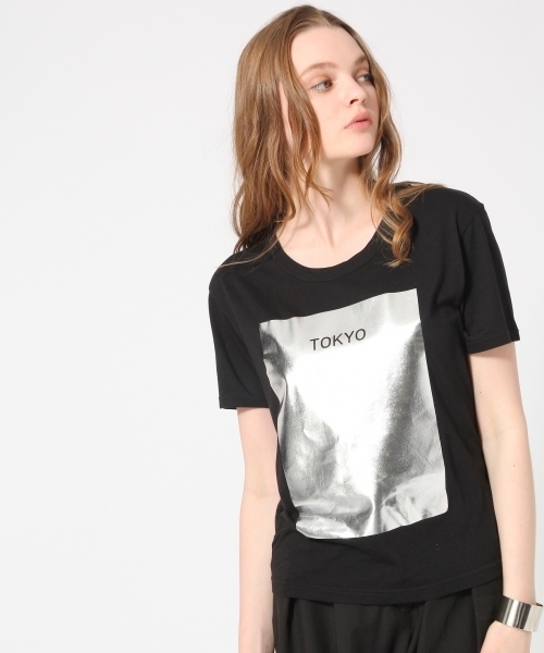 HARE(ハレ)の「スクエアハクプリントTEE(HARE)(Tシャツ/カットソー・レディース・ブラック/ホワイト・FREE)」の2枚目の写真