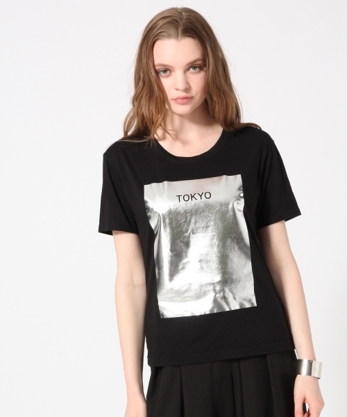 HARE(ハレ)の「スクエアハクプリントTEE(HARE)(Tシャツ/カットソー・レディース・ブラック/ホワイト・FREE)」の4枚目の写真