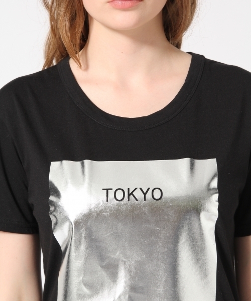 HARE(ハレ)の「スクエアハクプリントTEE(HARE)(Tシャツ/カットソー・レディース・ブラック/ホワイト・FREE)」の7枚目の写真