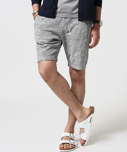 NANO universe（ナノユニバース）の「トロピカルパイルジャガードショーツ（その他パンツ・メンズ・グレー/カーキ/ネイビー・SMALL/LARGE/MEDIUM/X-LARGE）」の2枚目の写真