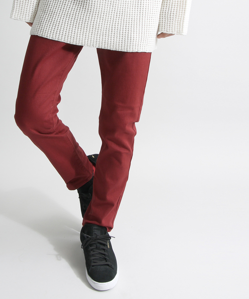 WEGO(ウィゴー)の「WEGO/ストレッチツイルスキニーパンツ(その他パンツ・メンズ・ベージュ/ネイビー/カーキ/ブラック/レッド/その他1/ブルー/ワイン・MEDIUM/LARGE/SMALL)」の8枚目の写真