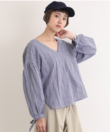 MERLOT | ギンガムバルーン袖トップス4879(その他トップス)