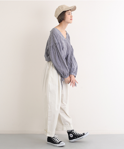 MERLOT（メルロー）の「ギンガムバルーン袖トップス4879（その他トップス・レディース・ネイビー/レッド/ブラック・FREE）」の11枚目の写真