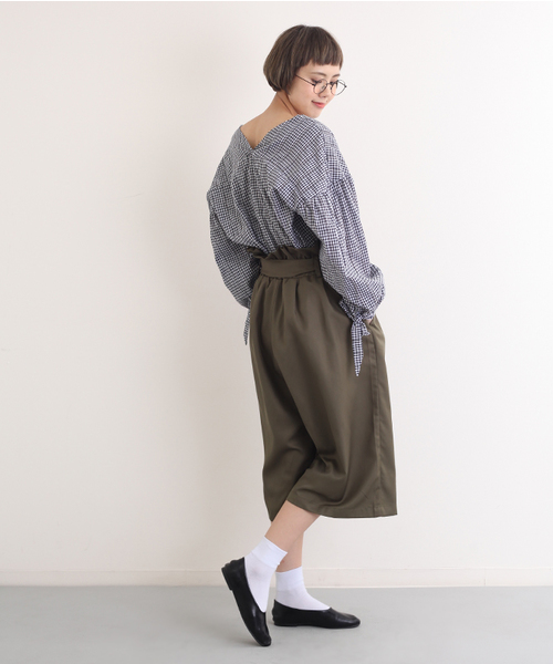 MERLOT（メルロー）の「ギンガムバルーン袖トップス4879（その他トップス・レディース・ネイビー/レッド/ブラック・FREE）」の12枚目の写真