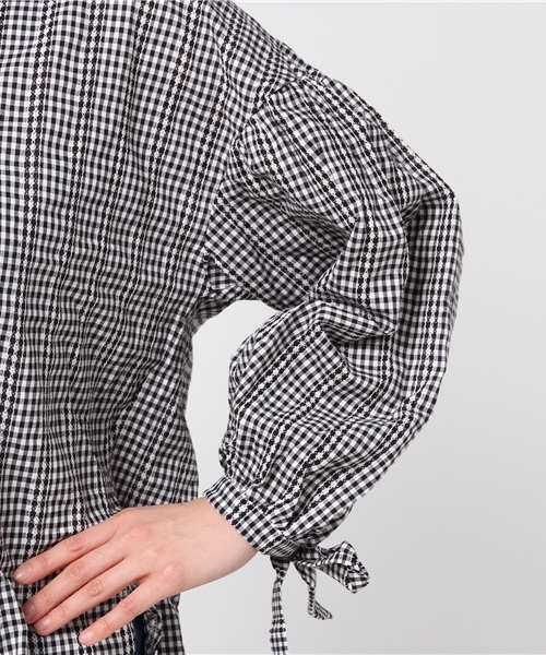 MERLOT（メルロー）の「ギンガムバルーン袖トップス4879（その他トップス・レディース・ネイビー/レッド/ブラック・FREE）」の8枚目の写真