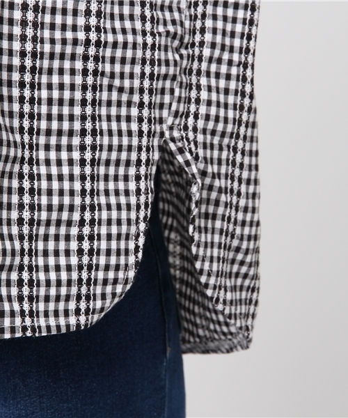 MERLOT（メルロー）の「ギンガムバルーン袖トップス4879（その他トップス・レディース・ネイビー/レッド/ブラック・FREE）」の9枚目の写真