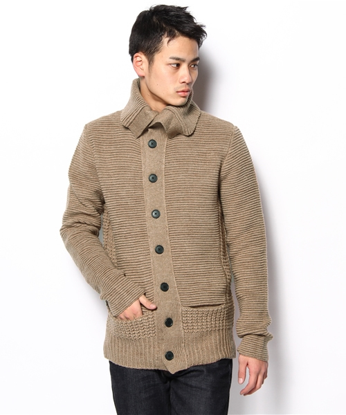 Lui's(ルイス)の「ニットブルゾン(ニット/セーター・メンズ・モカ/グレー/ブラック・SMALL/MEDIUM)」の1枚目の写真