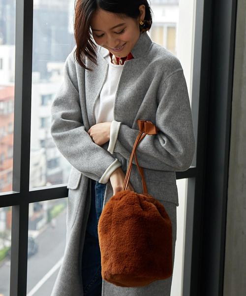 green label relaxing（グリーンレーベルリラクシング）の「KF BAG IN BAG ファーコンビバッグ ◆（ショルダーバッグ・レディース・ブラック/ブラウン・FREE）」の21枚目の写真