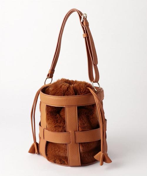 green label relaxing（グリーンレーベルリラクシング）の「KF BAG IN BAG ファーコンビバッグ ◆（ショルダーバッグ・レディース・ブラック/ブラウン・FREE）」の16枚目の写真