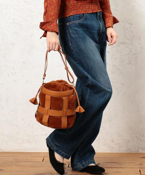 green label relaxing（グリーンレーベルリラクシング）の「KF BAG IN BAG ファーコンビバッグ ◆（ショルダーバッグ・レディース・ブラック/ブラウン・FREE）」の14枚目の写真