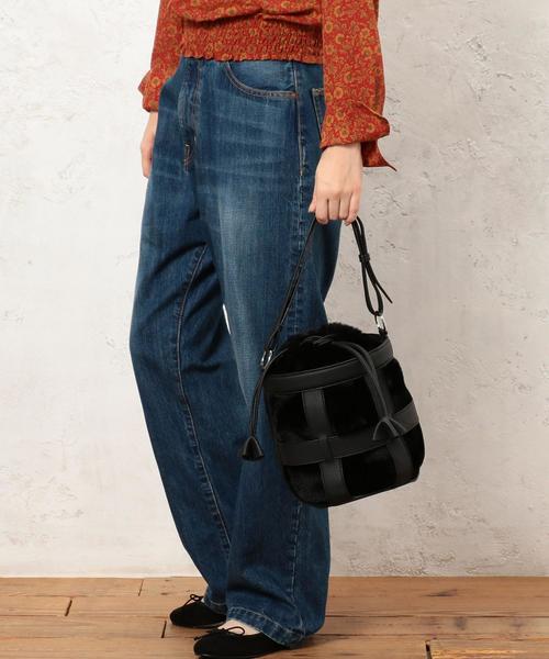 green label relaxing（グリーンレーベルリラクシング）の「KF BAG IN BAG ファーコンビバッグ ◆（ショルダーバッグ・レディース・ブラック/ブラウン・FREE）」の5枚目の写真