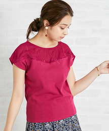 N.（N. Natural Beauty Basic） | チュール刺しゅうカットソー(Tシャツ/カットソー)