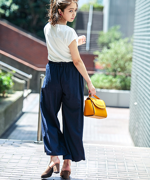 N.（N. Natural Beauty Basic）（エヌエヌナチュラルビューティーベーシック）の「チュール刺しゅうカットソー（Tシャツ/カットソー・レディース・ネイビー/ホワイト/ピンク・MEDIUM）」の11枚目の写真